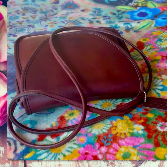 VINTAGE COACH LINDSAY MAHOGANY BROWN CROSSBODY BAG 9888 - Picture 11 of 16